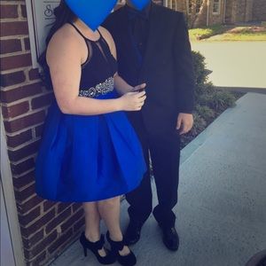 A black and blue prom dress!